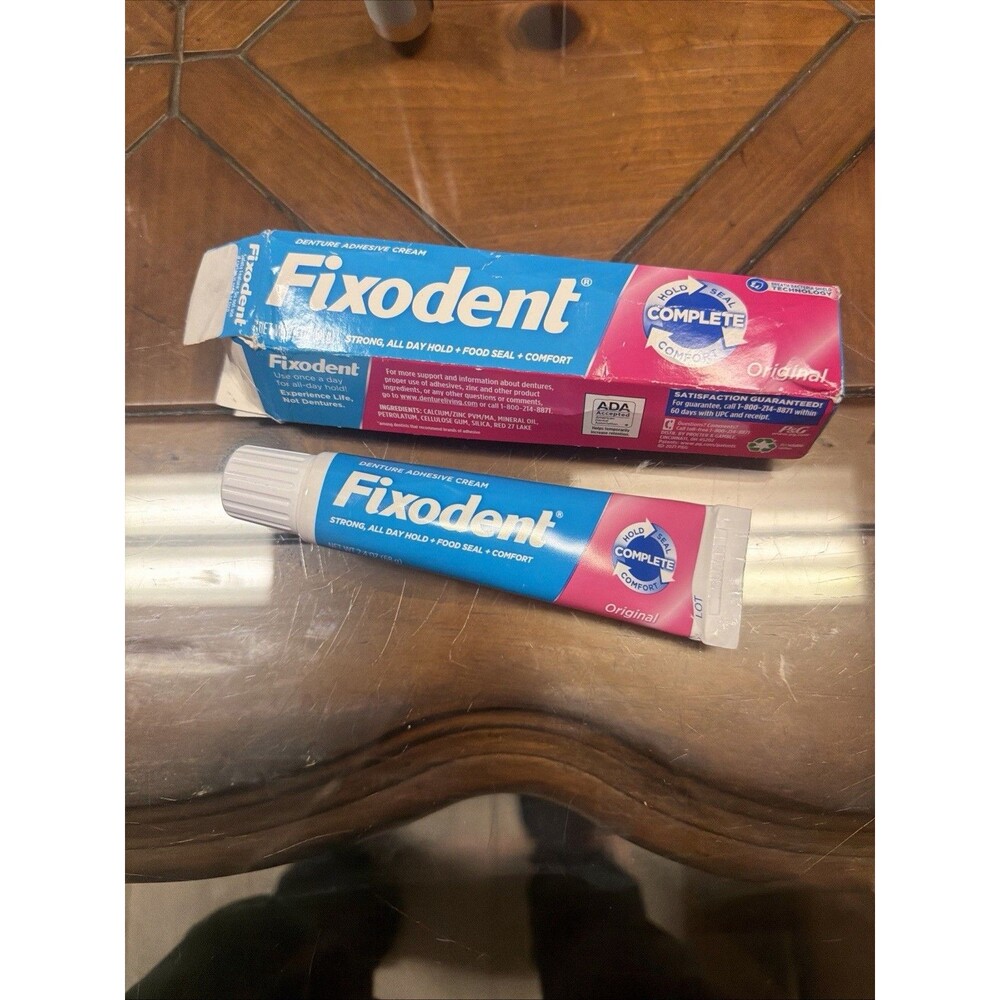 Fixodent Complete Denture Adhesive Cream Original 2.4 oz NEW